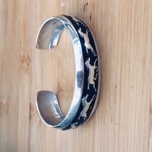 $194 Signed Navajo Estate Cuff   Sterling Silver  Marked B. Webb STERLING